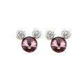 Picture of Crystal Mickey Mouse Sterling Silver Post Earrings. Amethyst (204) Color