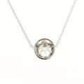 Picture of Crystal Circle Shape Necklace. Crystal  Color