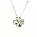 Picture of Crystal Crover Shape Necklace. Crystal  Color