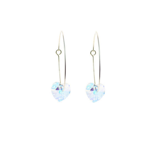 Picture of crystal hoop head drop earring crystal color (001)