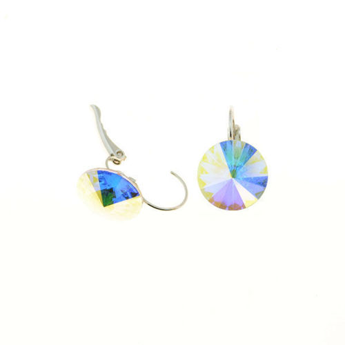 Picture of Crystal Leverback Drop Pierced Bella Earrings. Crystal aurore boreale color(001ab)