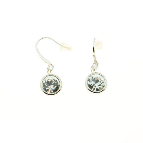 Picture of Crystal Circle Drop Dangle Hook Earrings. Crystal  Color(001)