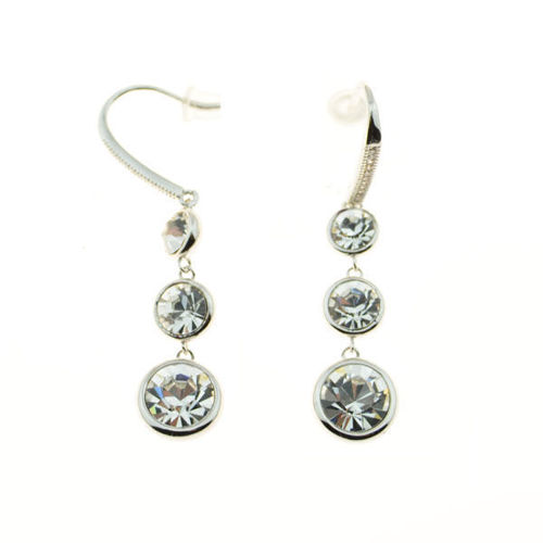 Picture of Crystal 3Th Circle Dangle hook Earrings. Crystal  Color (001)