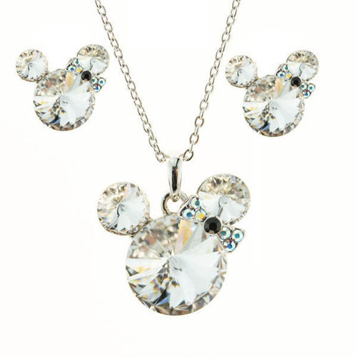 Picture of Crystal Mikey Mouse  Design Necklace And Earrings set of 3 Crystal color (001)