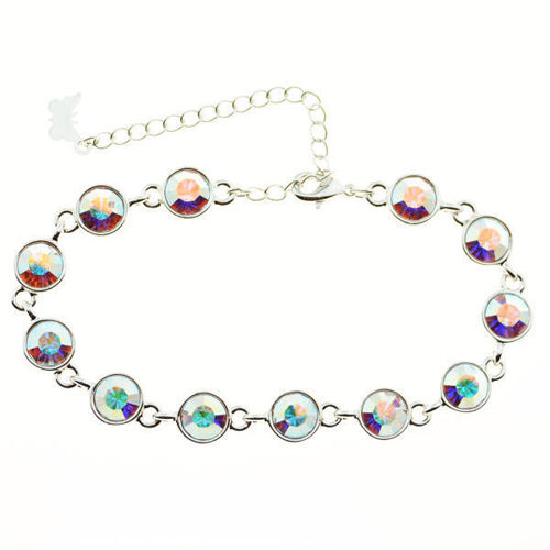 Picture of Crystal Round Shape Design Bracelet. Crystal Aurore Boreale (001 Ab) Color - copy