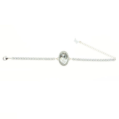 Picture of Crystal Oval Shape Design Bracelet.Aurore Boreale (001ab)color