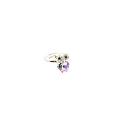 Picture of Crystal Owl Design Ring. Crystal Vitrail Medium (001 VOL) Color