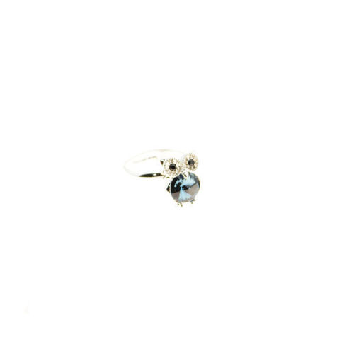 Picture of Crystal Owl Design Ring. Montana(207) Color