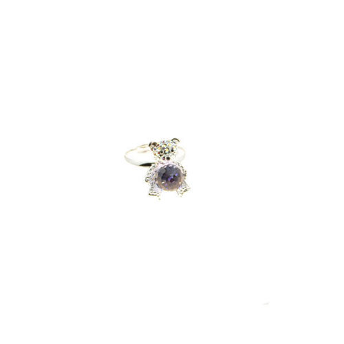Picture of Crystal Bear Design Ring.   Amethyst(204) Color
