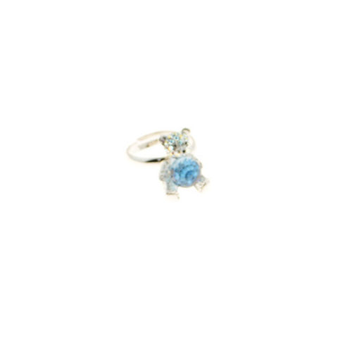 Picture of Crystal Bear Design Ring. Light Turquoise (263) Color