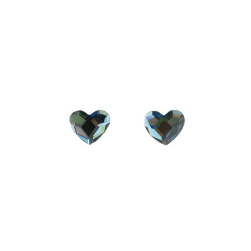 Picture of Crystal  Heart Shape Earrings Pierced Sterling Silver Post Montana(207)color