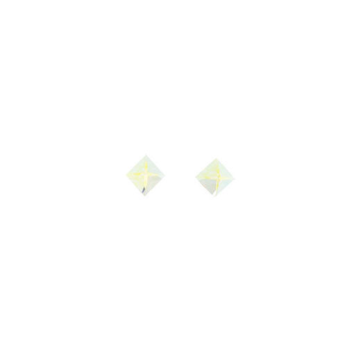 Picture of Crystal Earrings Square Pierced Sterling Silver Post Aurore Boreale (001AB) Color