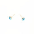 Picture of Crystal Earrings Square Pierced Sterling Silver Post Blue Ziron(229) Color