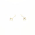 Picture of Crystal Earrings Square Pierced Sterling Silver Post Crystal (001) Color