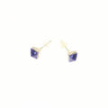 Picture of Crystal Earrings Square Pierced Sterling Silver Post Purple Velvet (277) Color