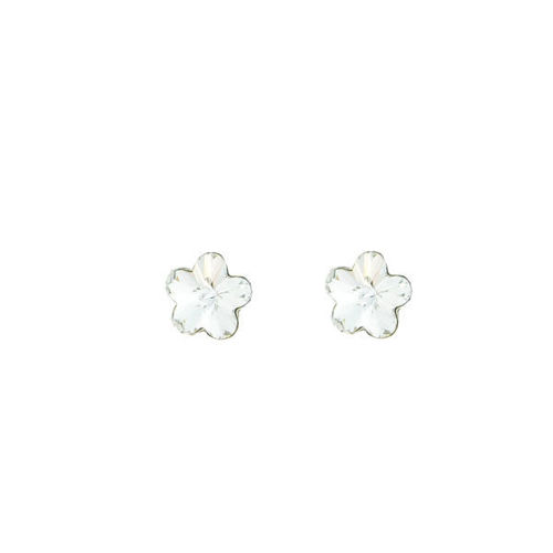 Picture of Crystal Flower Shape Earrings Pierced Sterling Silver Post Crystal (001)