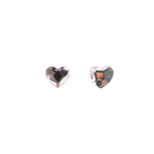 Picture of Crystal Heart Shape Earrings Pierced Sterling Silver Post light Rose (223)color