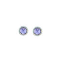 Picture of Crystal Round shape Earrings Pierced Sterling Silver Post Tanzanite(539) Color