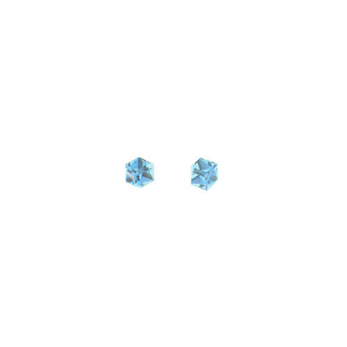 Picture of Crystal Solid Square Earrings Pierced Sterling Silver Post Light Turquoise (263)Color