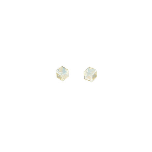 Picture of Crystal  Solid Square Shape Pierced Earrings Sterling Silver Post Topaz(203) Color
