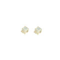 Picture of Crystal Earrings  Solid Square Shape Pierced Sterling Silver Post Crystal Luminous Green (001LUGM) Color