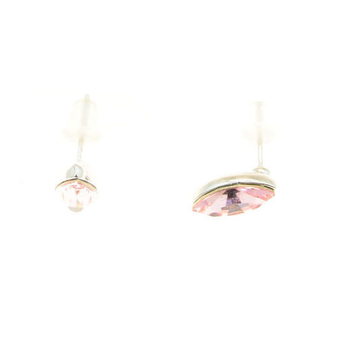Picture of Crystal Earrings Pear Shape Pierced Sterling Silver Post Rose(209) Color