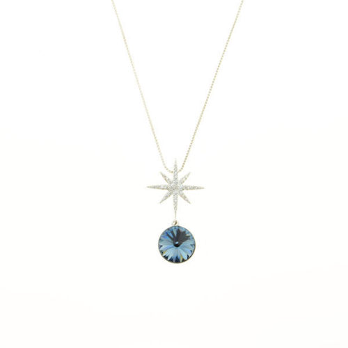 Picture of Crystal Necklace. Light Turquoise (263) Color