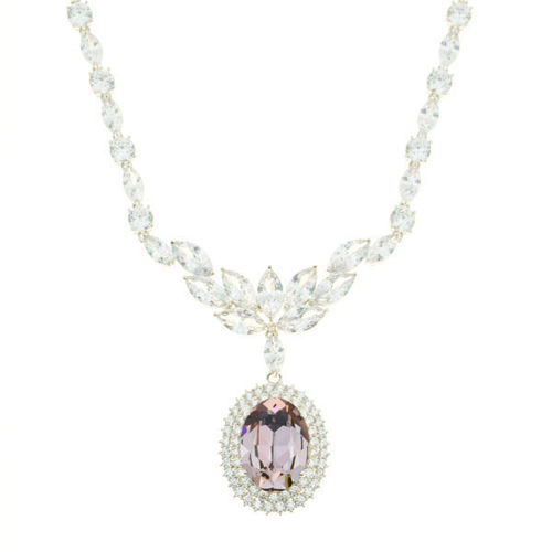 Picture of Crystal Oval Shape Necklace. Amethyst (204) Color