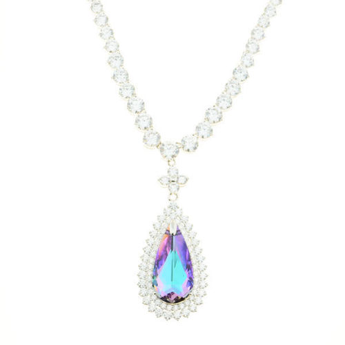 Picture of Crystal Oval Shape Necklace. Crystal Vitrail Medium (001 Vm) Color