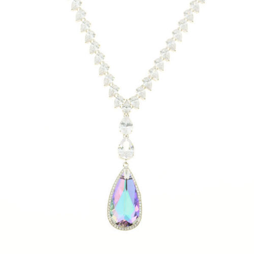 Picture of Crystal Oval Shape Necklace. Crystal Vitrail Medium (001 Vm) Color