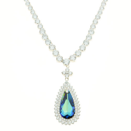 Picture of Crystal Oval Shape Necklace. Montana (207) Color