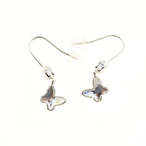 Picture of Crystal Butterfly Shape Earrings. Crystal  Color