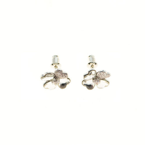 Picture of Crystal Crover Shape Earrings. Crystal  Color