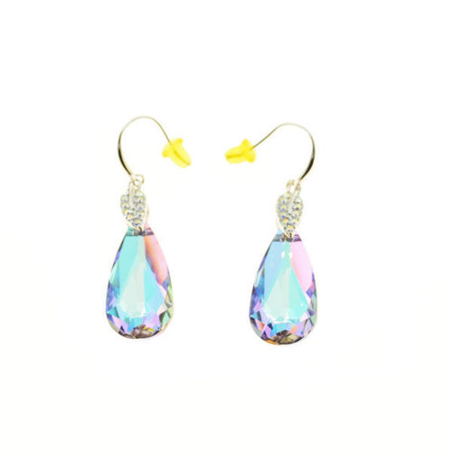 Picture of Crystal Dangle Earrings. Crystal Aurore Boreale (001 vol) Color