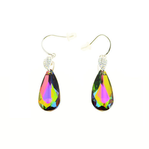 Picture of Crystal Dangle Earrings. Crystal Vitrail Medium (001 Vm) Color