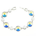 Picture of Crystal Round Shape Design Bracelet. Crystal Aurore Boreale (001 Ab) Color