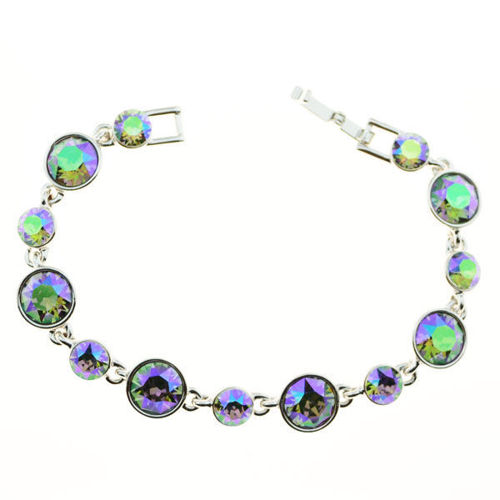 Picture of Crystal Round Shape Design Bracelet. Crystal Vitrail Medium (001 vm) Color