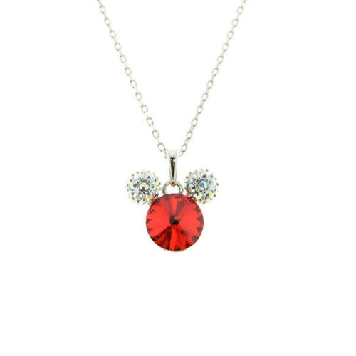 Picture of Crystal Mickey Mouse Necklace. Light Siam (227) Color