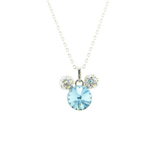 Picture of Crystal Mickey Mouse Necklace. Sapphire (263) Color