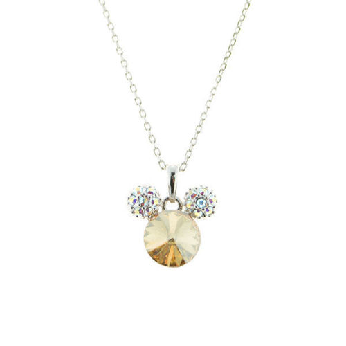 Picture of Crystal Mickey Mouse Necklace. Topaz (203) Color