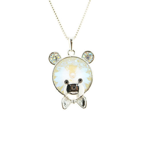 Picture of Crystal Mouse Necklace. Rose Water Opal (395) Color