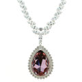 Picture of Crystal Oval Shape Necklace. Amethyst (204) Color