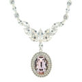 Picture of Crystal Oval Shape Necklace. Amethyst (204) Color