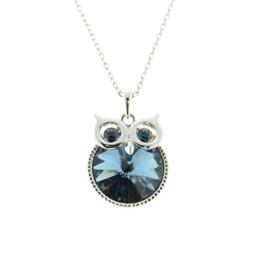 Picture of Crystal Owl Necklace Crystal From Swaroski. Montana (207) Color