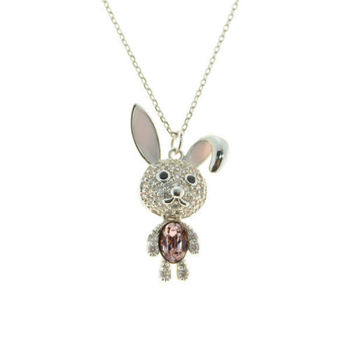 Picture of Crystal Rabbit Necklace. Amethyst (204) Color