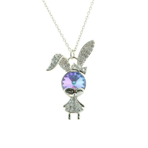 Picture of Crystal Rabbit Necklace. Crystal Vitrail Medium (001 Vm) Color