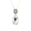 Picture of Crystal Rectangle Shape Necklace. Crystal  Color