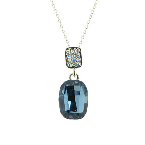 Picture of Crystal Rectangle Shape Necklace. Montana (207) Color