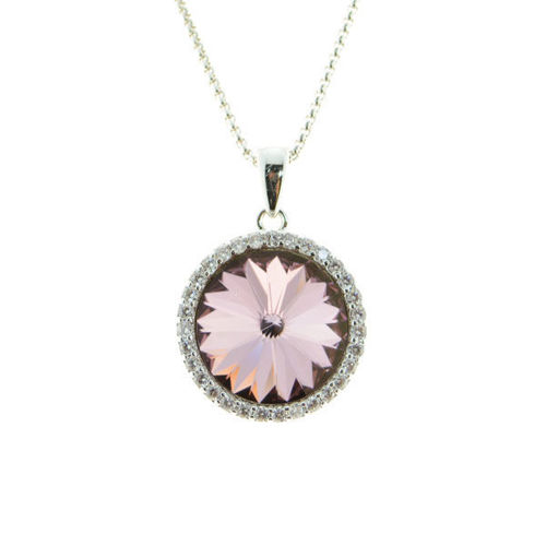 Picture of Crystal Round Shape Necklace. Amethyst (204) Color