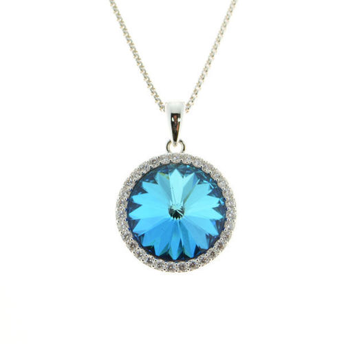 Picture of Crystal Round Shape Necklace. Crystal Aurore Boreale (229) Color